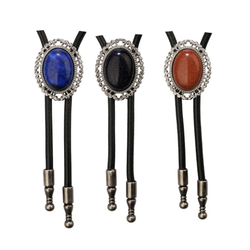 Cowboy Gemstones Bolo Tie for Harajuku Carnivals Party Man Teens Shirt Sweater Costume Accessories Gentleman Necktie