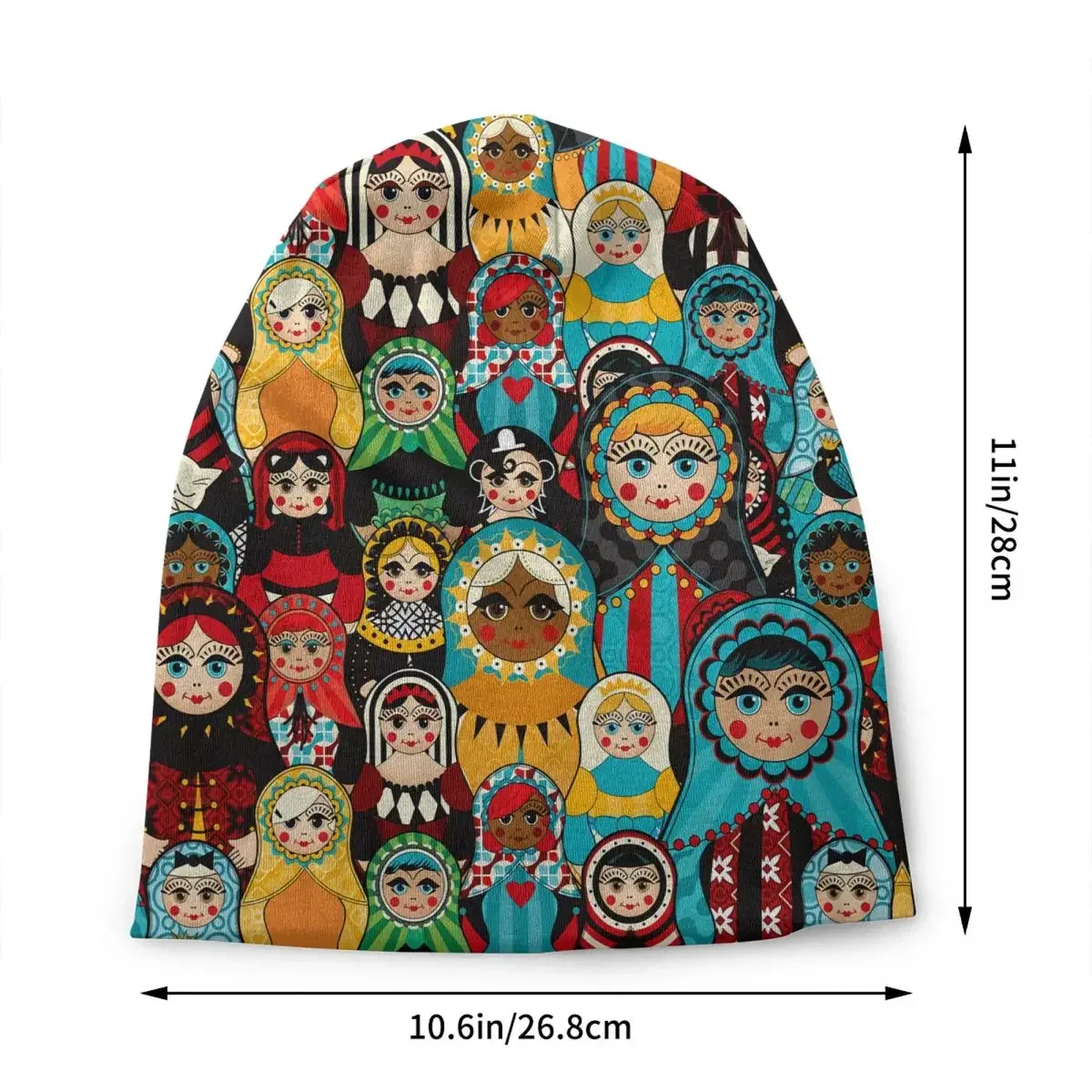 Russian Babushka Matryoshka Doll Skullies Beanies Caps Unisex Winter Warm Knitted Hat Adult Bonnet Hats Outdoor Ski Cap