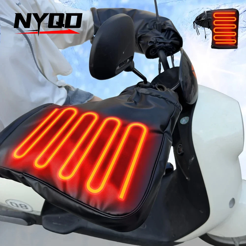 

1 Pair Cycling Motorcycle Scooter Thick Warm Handlebar Muff Grip Handle Bar Muff Rainproof Winter Warmer Thermal Cover Gloves