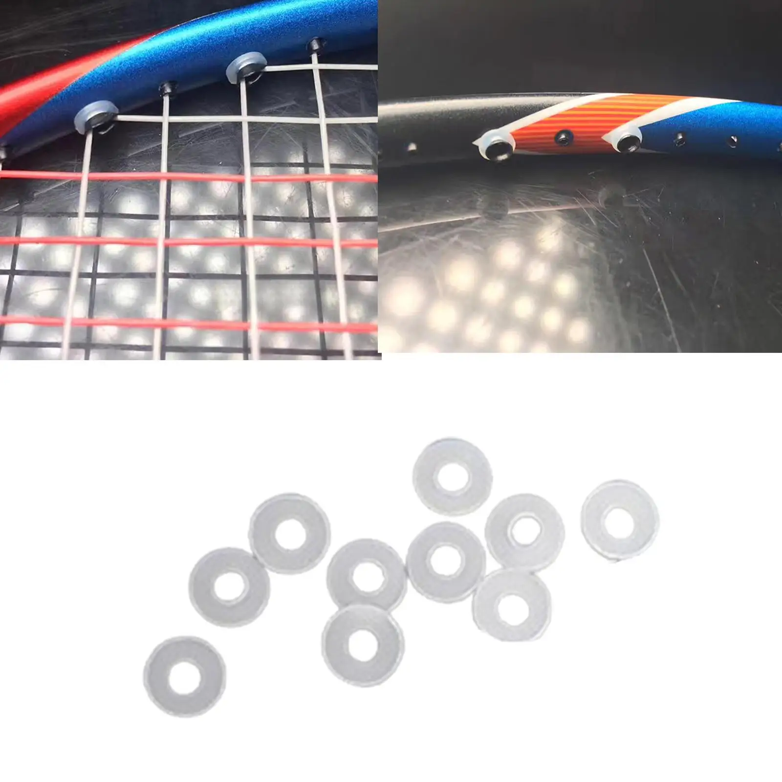 

10 Pieces Badminton Grommets Eyelets Universal for Double Single String Holes Nylon Stringing Tools Accessories Rings Washers