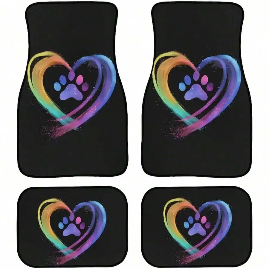 Claw Heart Car Floor Mats With All-Weather Non-Slip Backing, 4-Piece Set Of All-Weather Car Decorative Mats, Suitable For Men