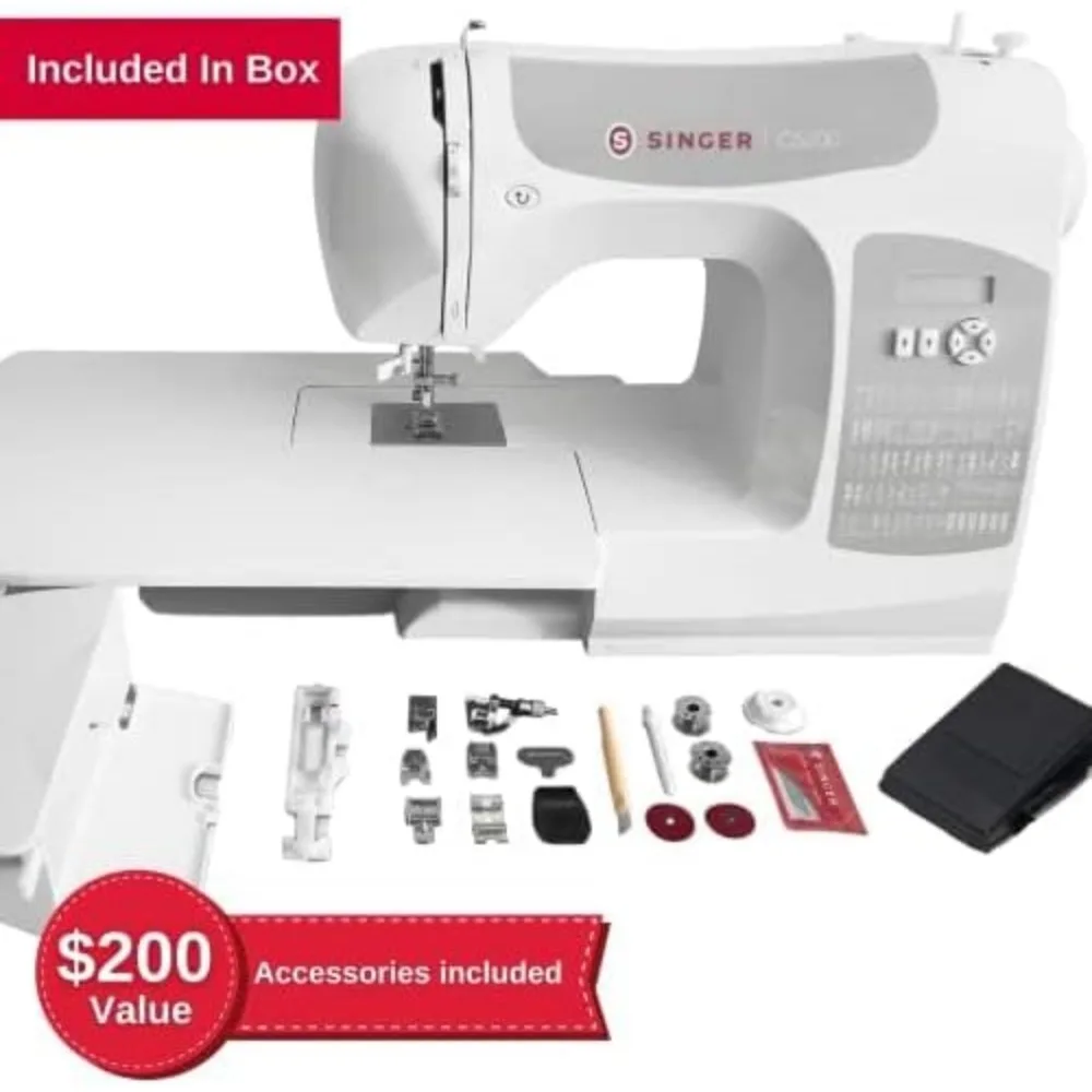 C5200 Computerized Sewing & Quilting Machine with Extension Table & Accessory Kit | 180 Stitch Applications