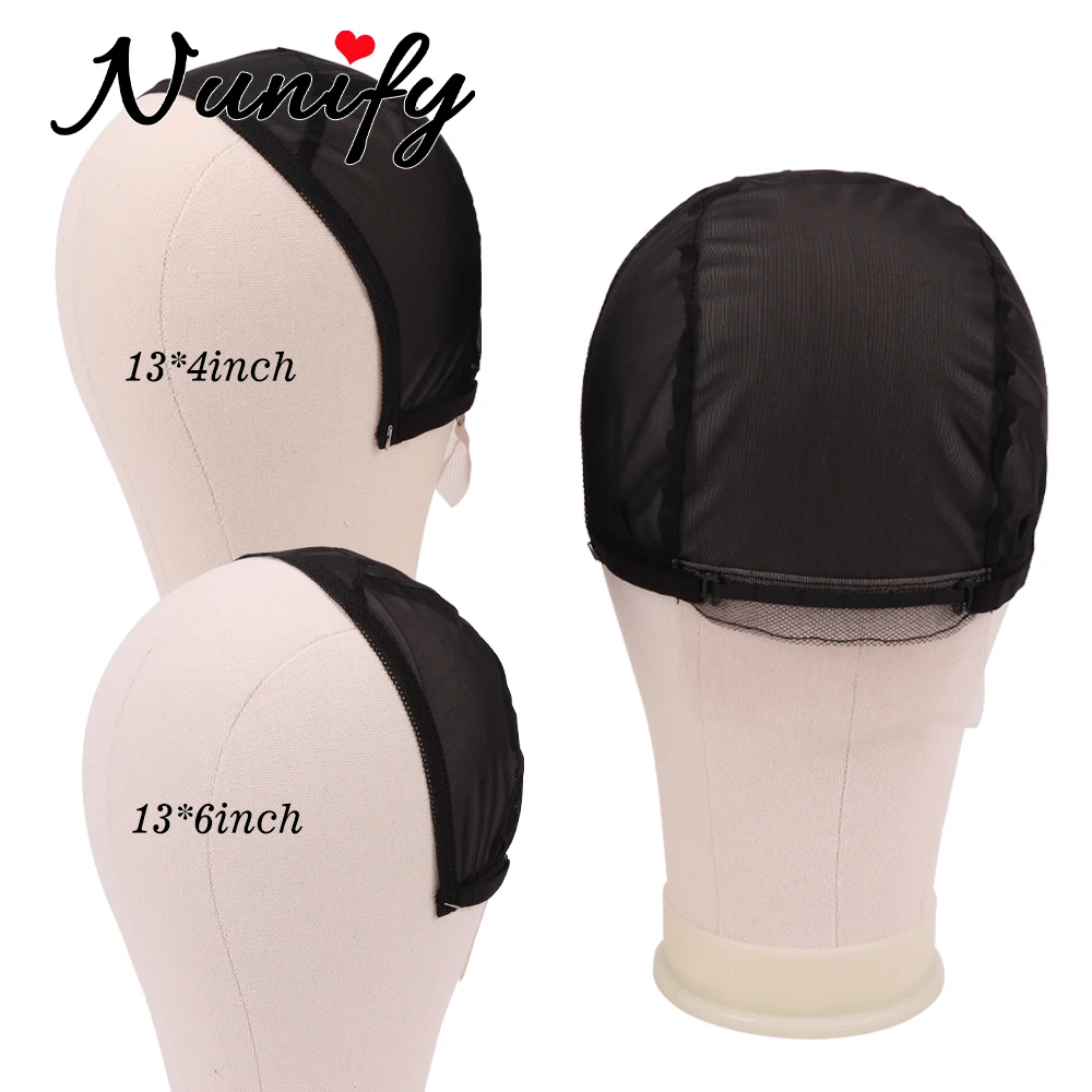Stretchy Black 13x4 Wig Caps for making lace wigs Adjustable U Part Lace Wig Cap Glueless Wig Making Supplies Wig accessories