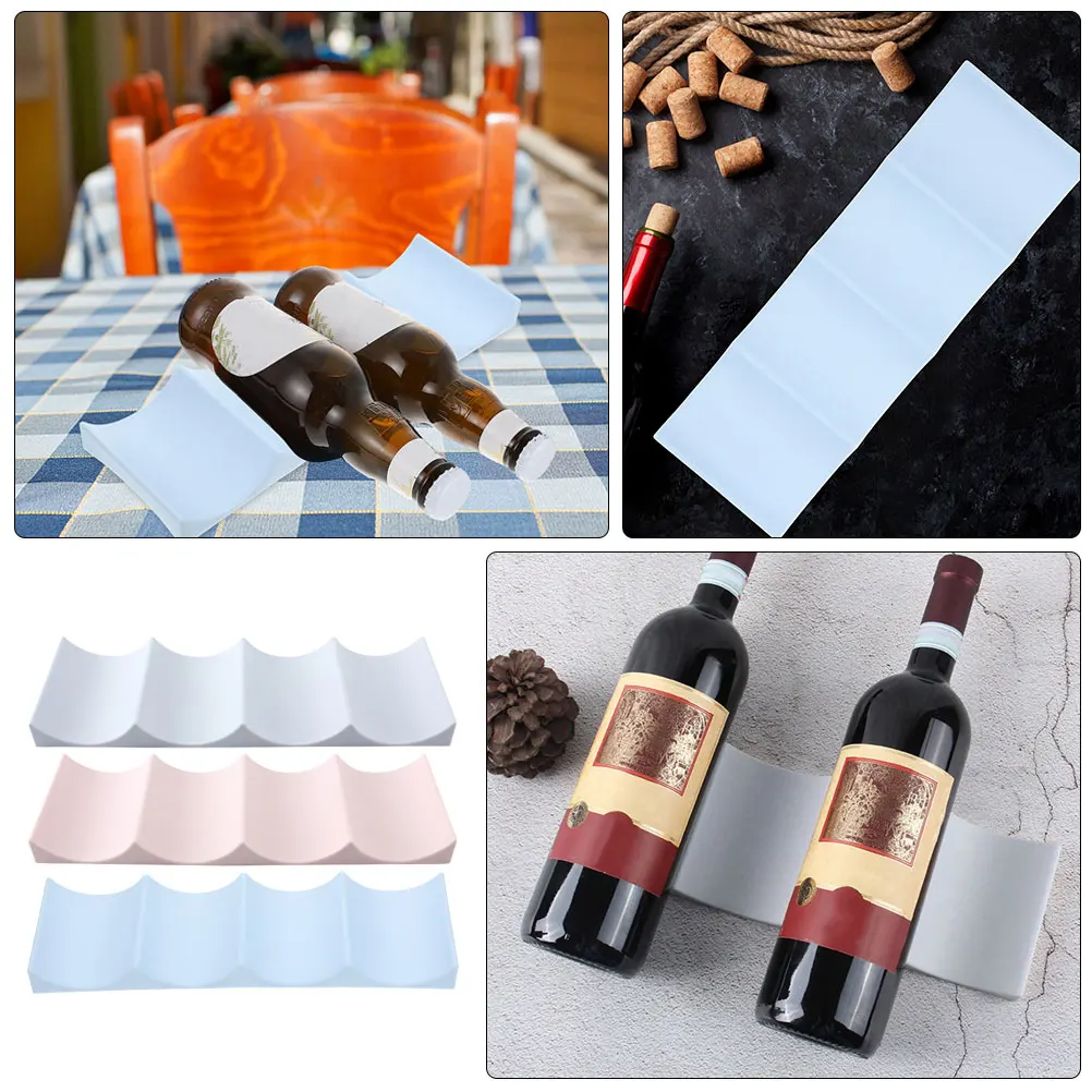 

3pcs Modern Organizer Pp Material Refrigerator Bottle Storage Stand For Kitchen Space Saving Wine Bottle Rack Wine
