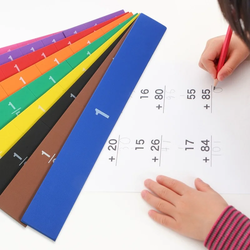 51 Stuks Fractie Kubussen Wiskunde Montessori Math Materialen Leermiddelen Leren Fractie Equivalences Props Voor Kinderen Educatief Speelgoed