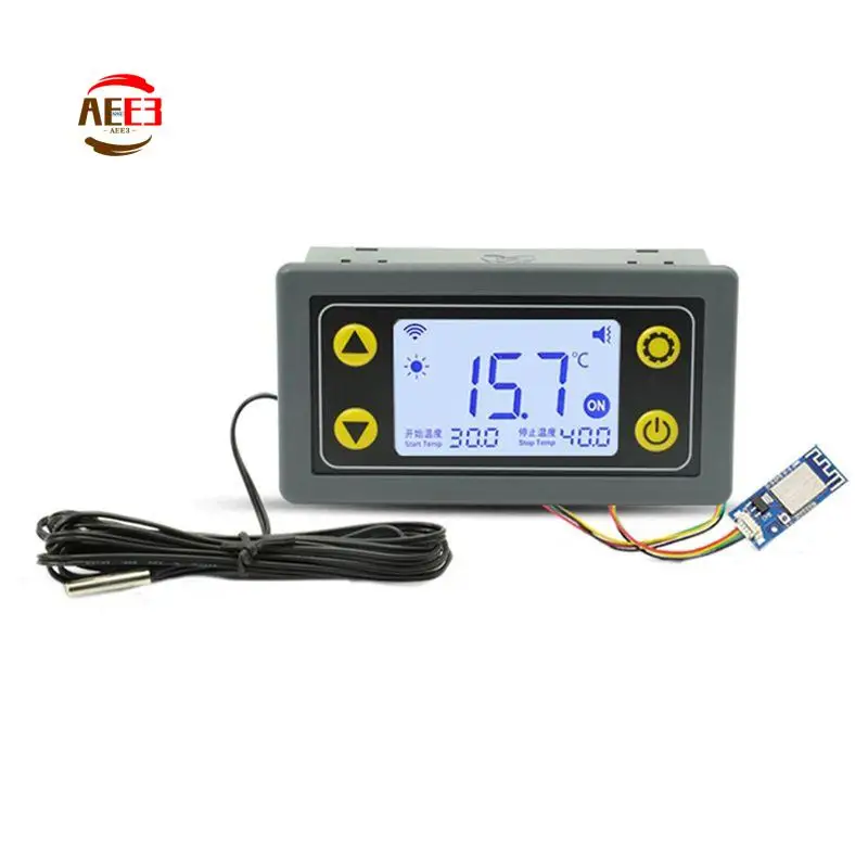 AEE3-ST10W 10A Remote WIFI Thermostat Temperature Controller Module DC6-30V Heating APP Timing Work Temperature Meter Durable A