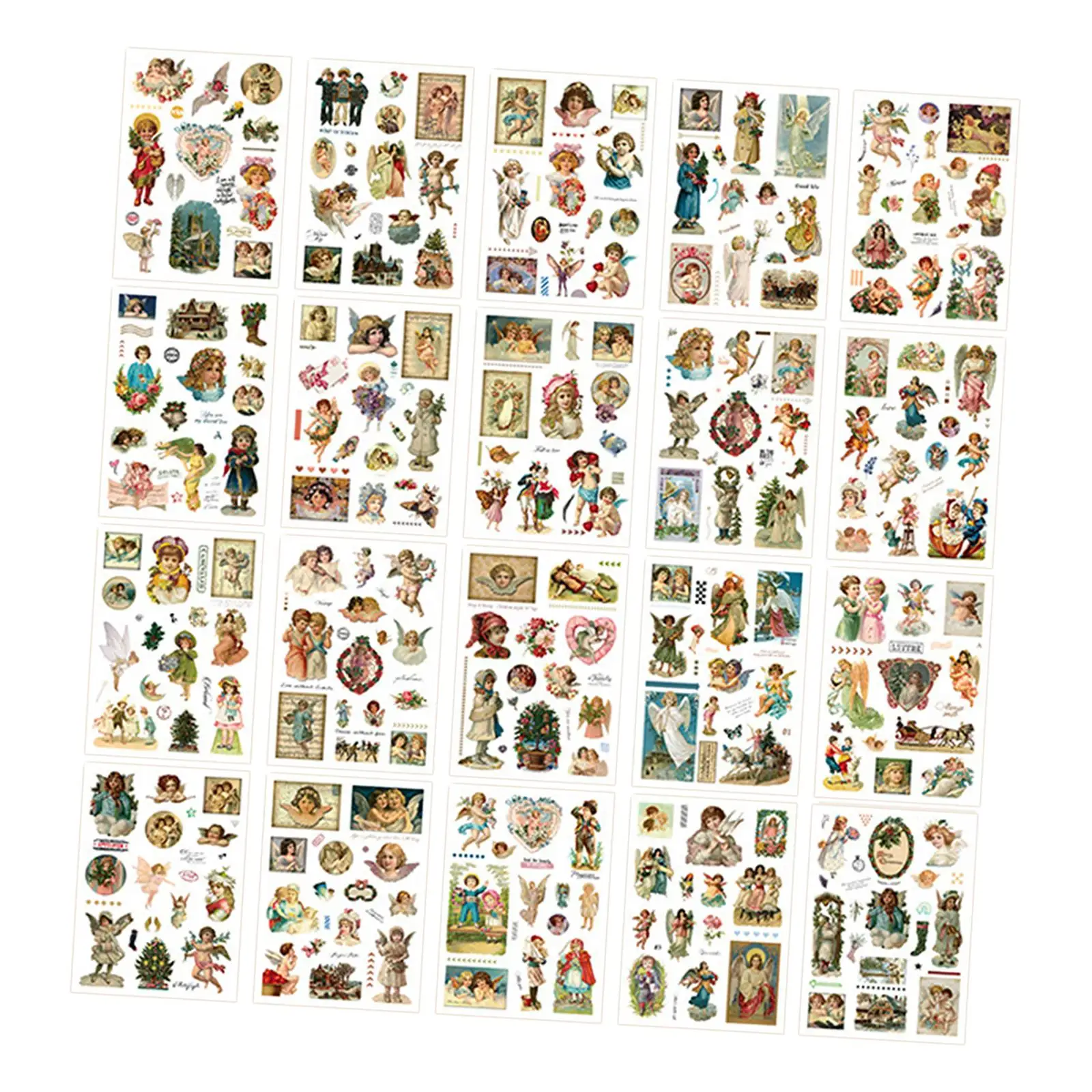 2X 20Pcs Planner Stickers DIY Scrapbooking Stickers for Invitation Card Laptops