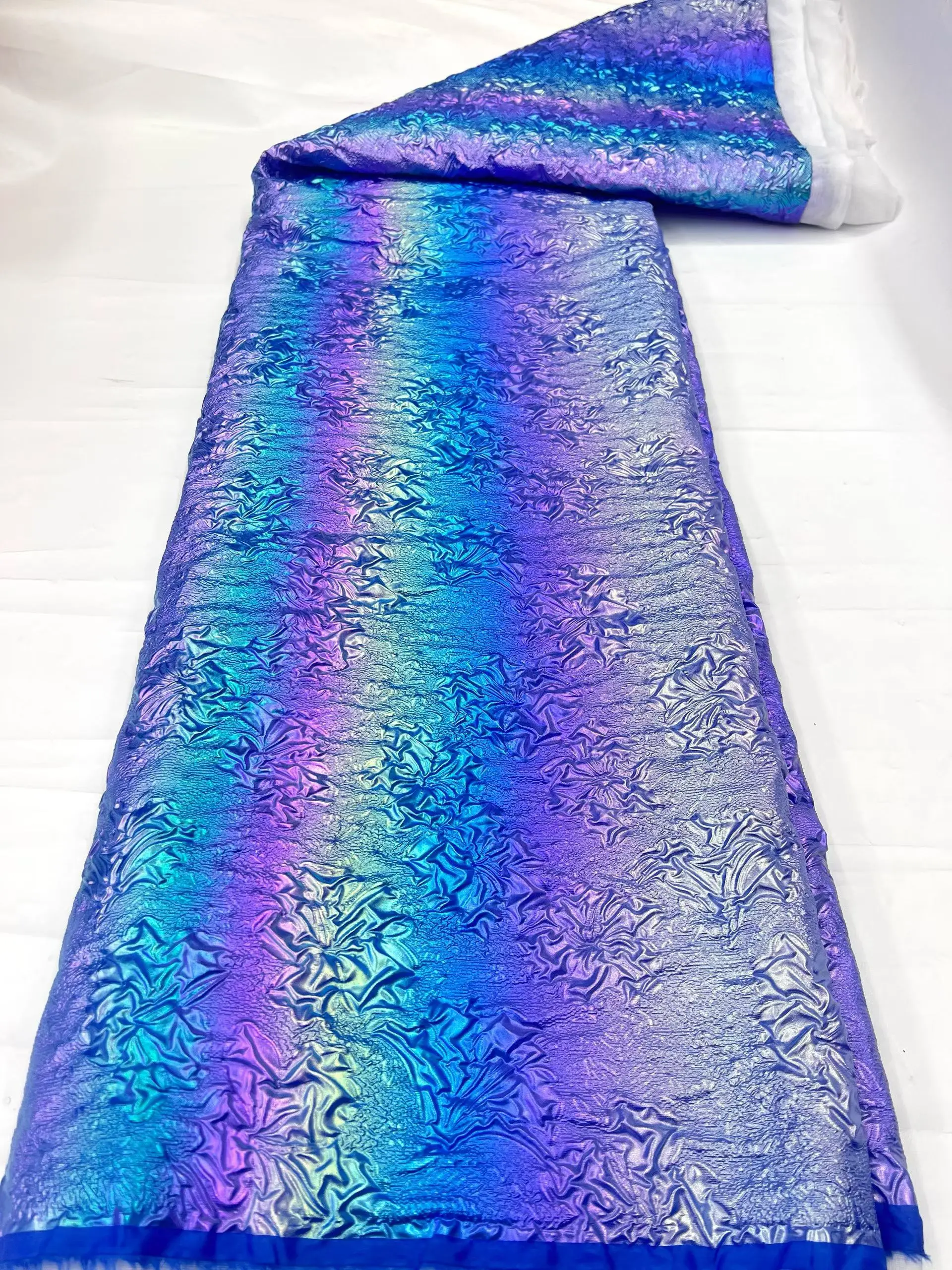 2026 African Nigerian Tulle Lace Fabric Organza Embroidery Guipure Party Gown Brocade Sequins High Quality 5Yard HD106