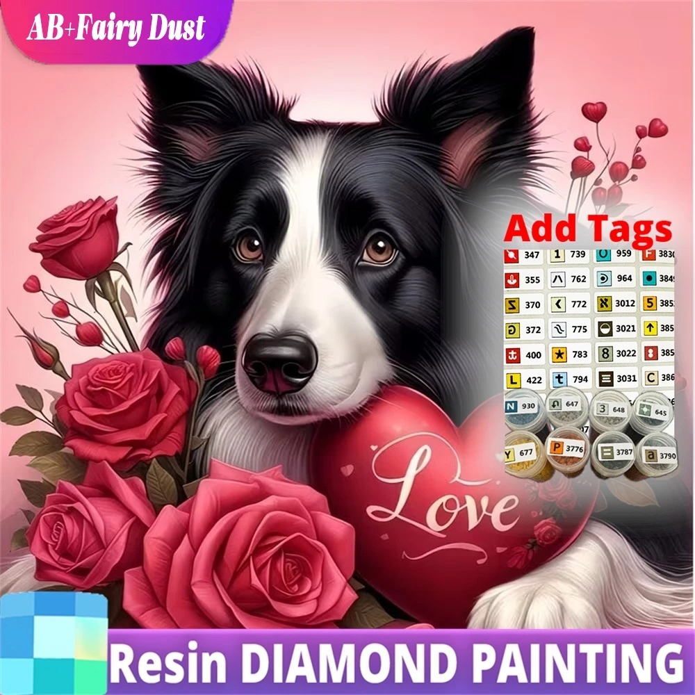 

Resin AB Fairy Dust New Arrival Diamond Painting Dog Animal Pattern for Adults Beginners Mosaic Flower DIY Embroidery Child Gift