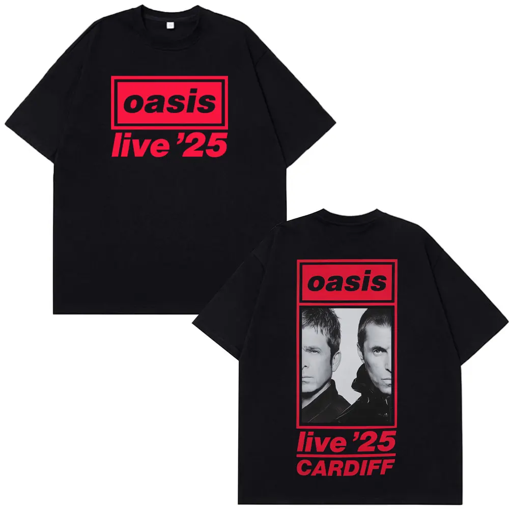 

Британская рок-группа OASIS Live 25 Tour, футболка для мужчин и женщин, футболка большого размера в стиле хип-хоп, летние повседневные хлопковые хипстерские уличные футболки
