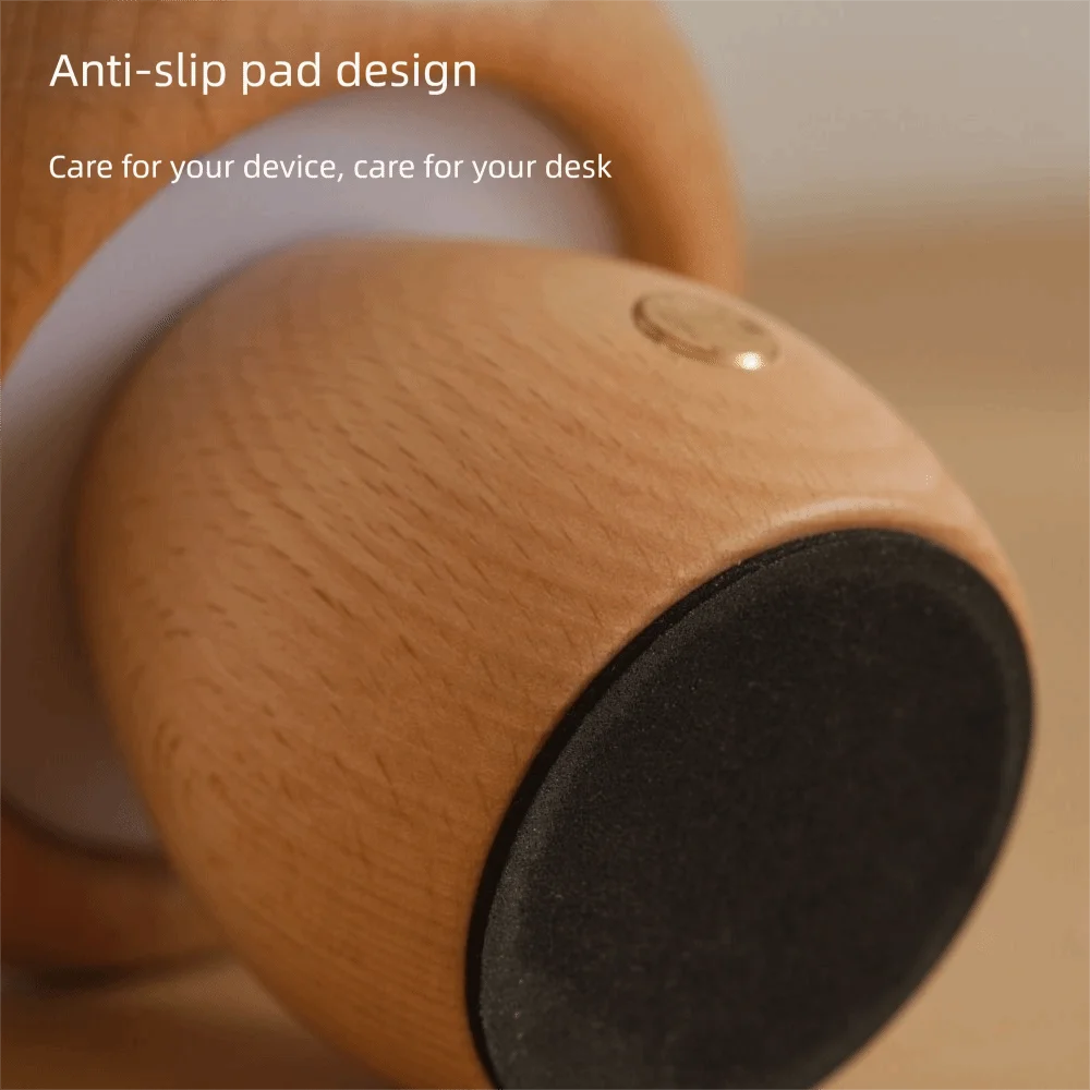 Touch Switch Wooden Mushroom Night Light 3 Color Light Wooden Material Rechargeable Night Light LED Night Light Battery Operated