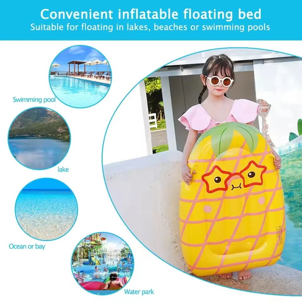 Flotador inflable con forma de fruta con mango, juguete de agua de dibujos animados para niños, Fiesta EN LA Piscina al aire libre, suministros de natación inflables