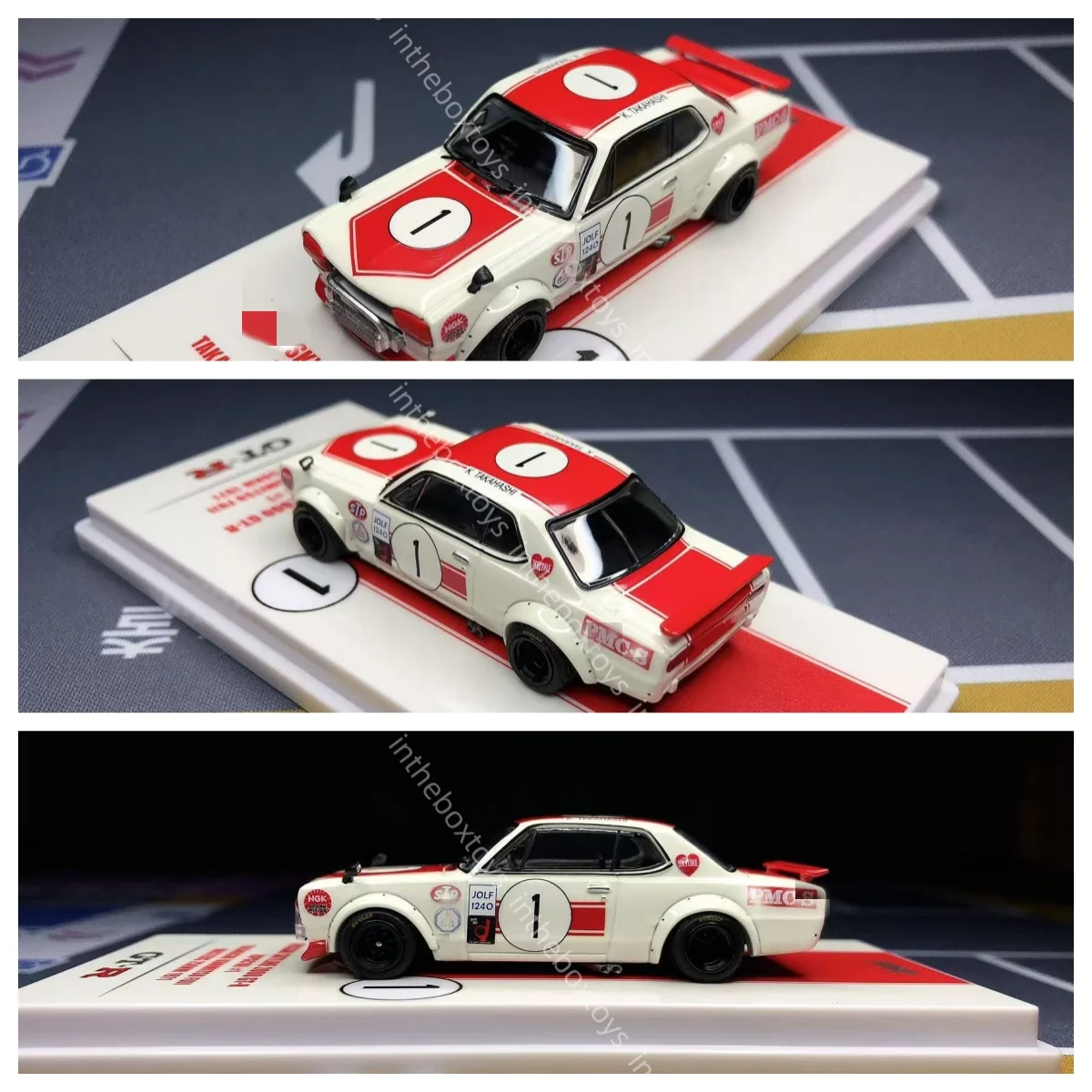 Pop race INNO64 1:64 JDM 2000 GTR KPGC10 #1 Takahashi Kunimitsu Fuji Masters 250KM Diecast Model Car