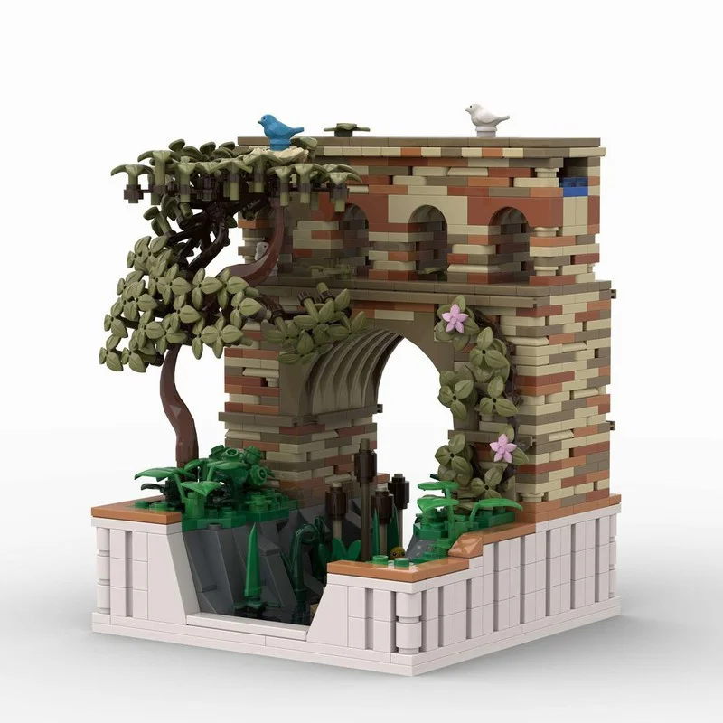 1067 pièces MOC Roman Antique Aqueduct Architecture modèle blocs de construction bricolage idée créative éducation cadeaux de noël jouet anniversaire