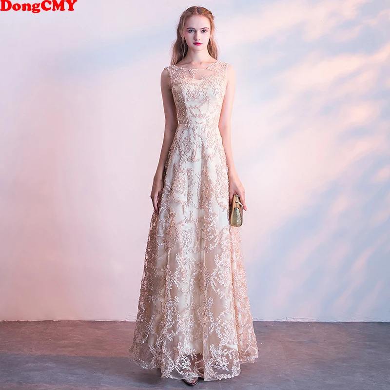 New Arrival 2025 Long Champagne Color Prom Dresses Vestidos Longo Party Robe de soiree Gown