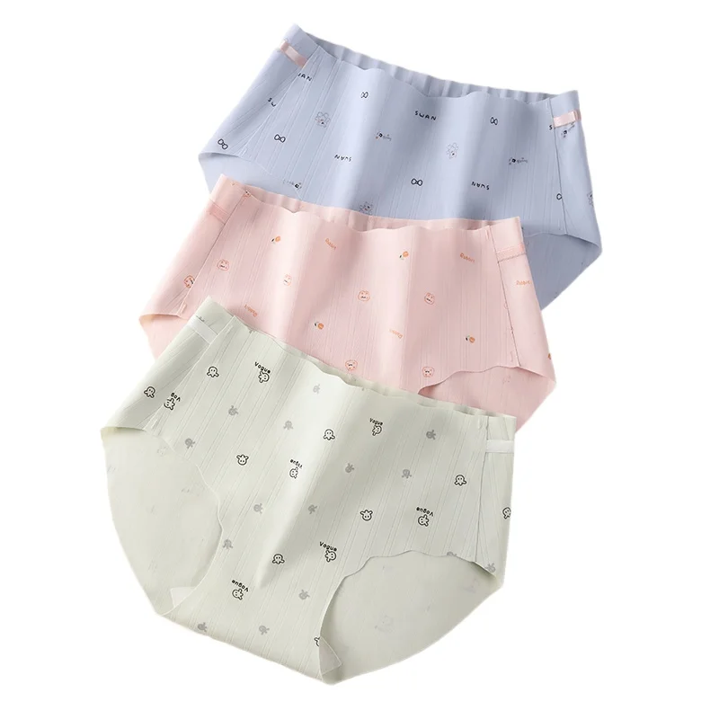 3Pcs Women's Panties Set Fashion Underwear for Women Ice Silk Sports Lingerie Sexy Briefs Lady Triangular Underpants Seamless