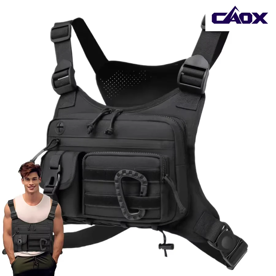 

CAOX Adjustable Chest Bag Running Vest Pack Anti-Theft Chest Bag For Men Motorcycle Riding Fishing Outdoor Hiking Camping