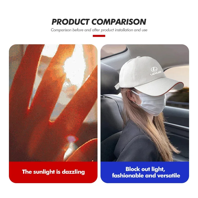 Fashion Car Baseball Cap Visor Sun Hat Unisex Adjustable Cotton For Lexus CT200h ES250 ES300h NX300h RX350 IS250 IS200 GS300