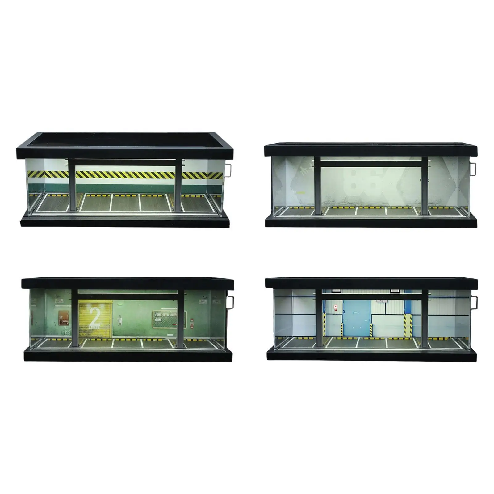 1/64 Parking Lot Scene Display Case Acrylic Protection Model Car Garage