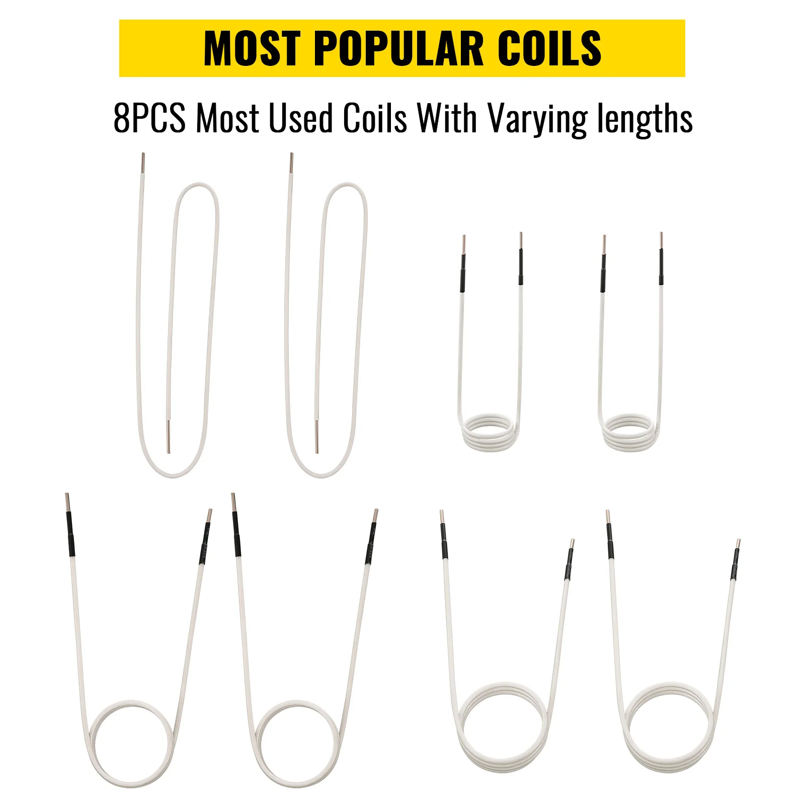 Induction Heater Inductor Coil Kits, No-Flame Heat Accessories 8pcs, Heat Resistant Induction Heater Tool with Flexibility For Removing Rusty Bolts and Nuts