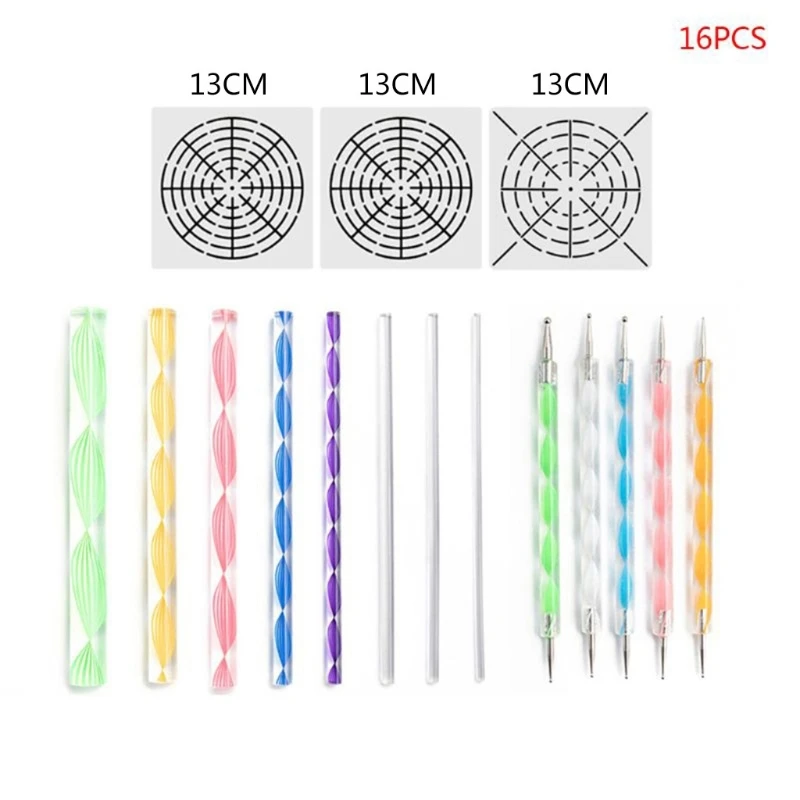 16 шт./компл. наборы инструментов для рисования мандалы для рисования камня, керамического стержня, трафарета