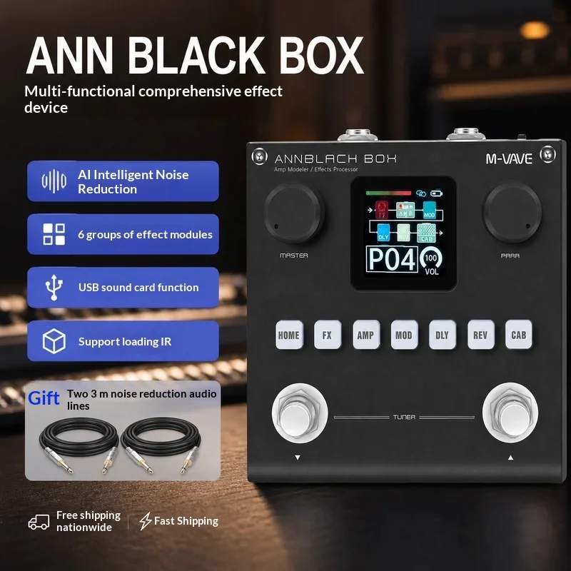 M-Vave Box Portable Guitar Bass Multi Effects Pedal Ir Cabinet Simulator Usb Sound Card Otg Mobile Phone Direct Recording