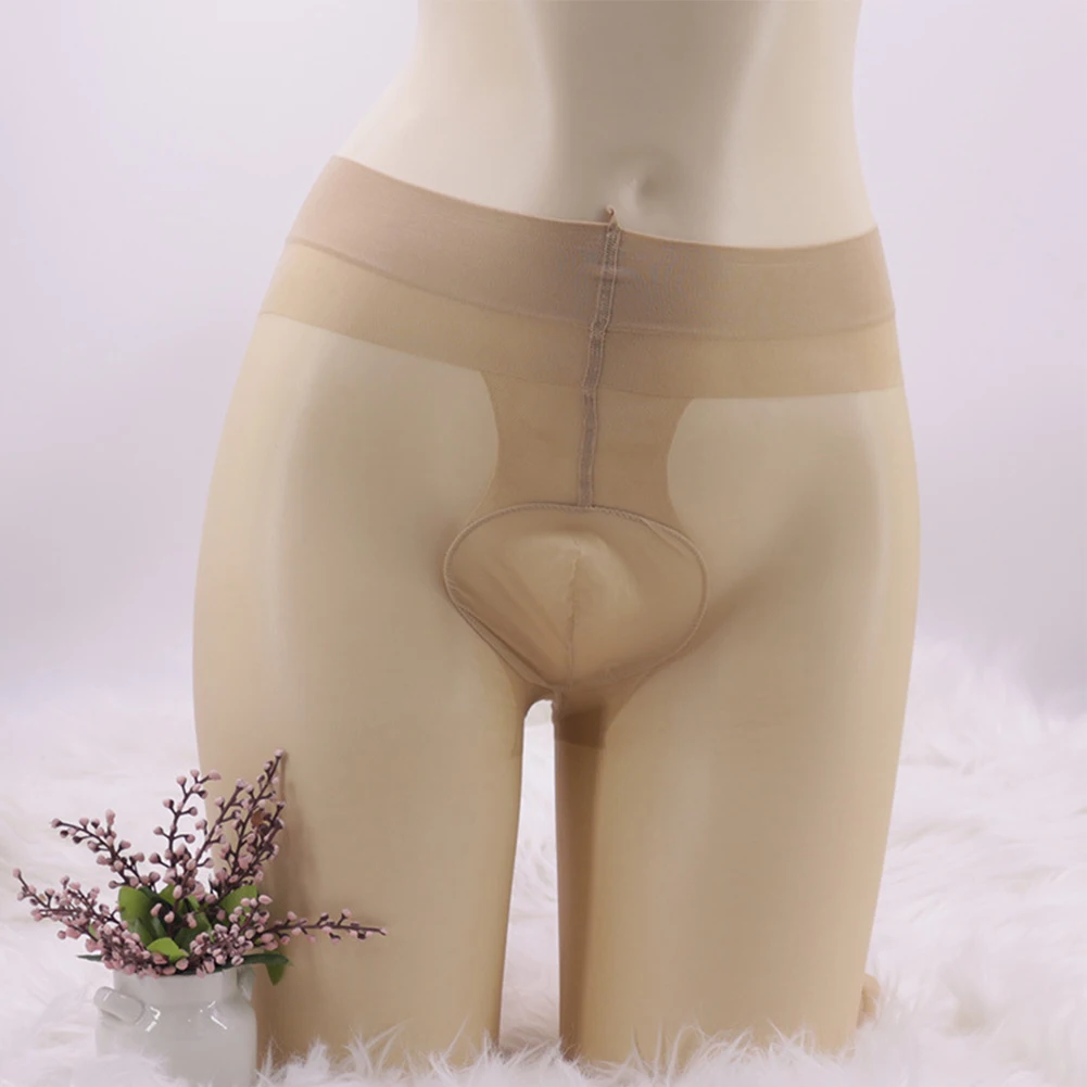 Men Open Crotch Pantyhose Lingerie Seamless Tights Gay Sissy Pouch Bodyhose Stockings Sexy Underwear JJ Sleeve Erotic Hosiery