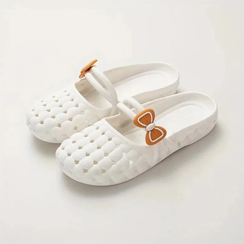 Woven Home Slippers Woman Cloud Bow Slides Outdoor Summer Sandal Ladies House Shoe Flat Female Flip Flop Platform Clapper Beach view 5
