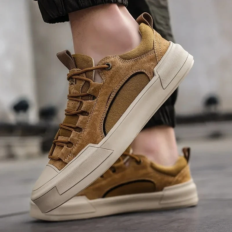 

Men's Casual Leather Shoes Outdoor Hiking Sports Breathable Men's Shoes Thick Bottom Non-slip Tennis Men's Shoes New Large Size