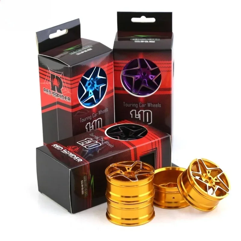 ล้อแม็กซ์โลหะขนาด 52 มม. 4 ชิ้น พร้อมยาง สำหรับรถแข่งแบบ On-road, Drift, Touring ขนาด 1/10 รุ่น HSP 94123 94122 TAMIYA TT02 SAKURA D5