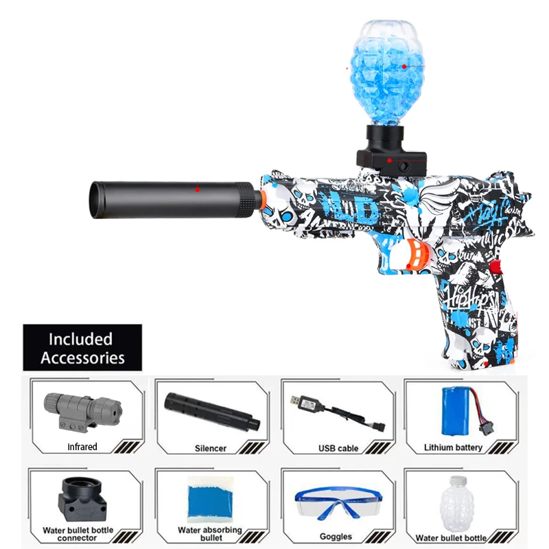 Bola de gel elétrica brinquedo arma verão ao ar livre laser macio bala blaster arma tiro esporte trainning brinquedo para crianças adulto presente