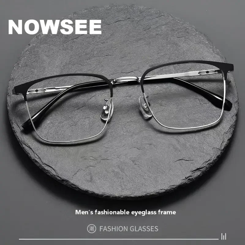 

Men Alloy Full Frame Eyeglasses Frame for Men Eyewear Business Minimalist Design Anti Blue Lights Prescription Eyewears