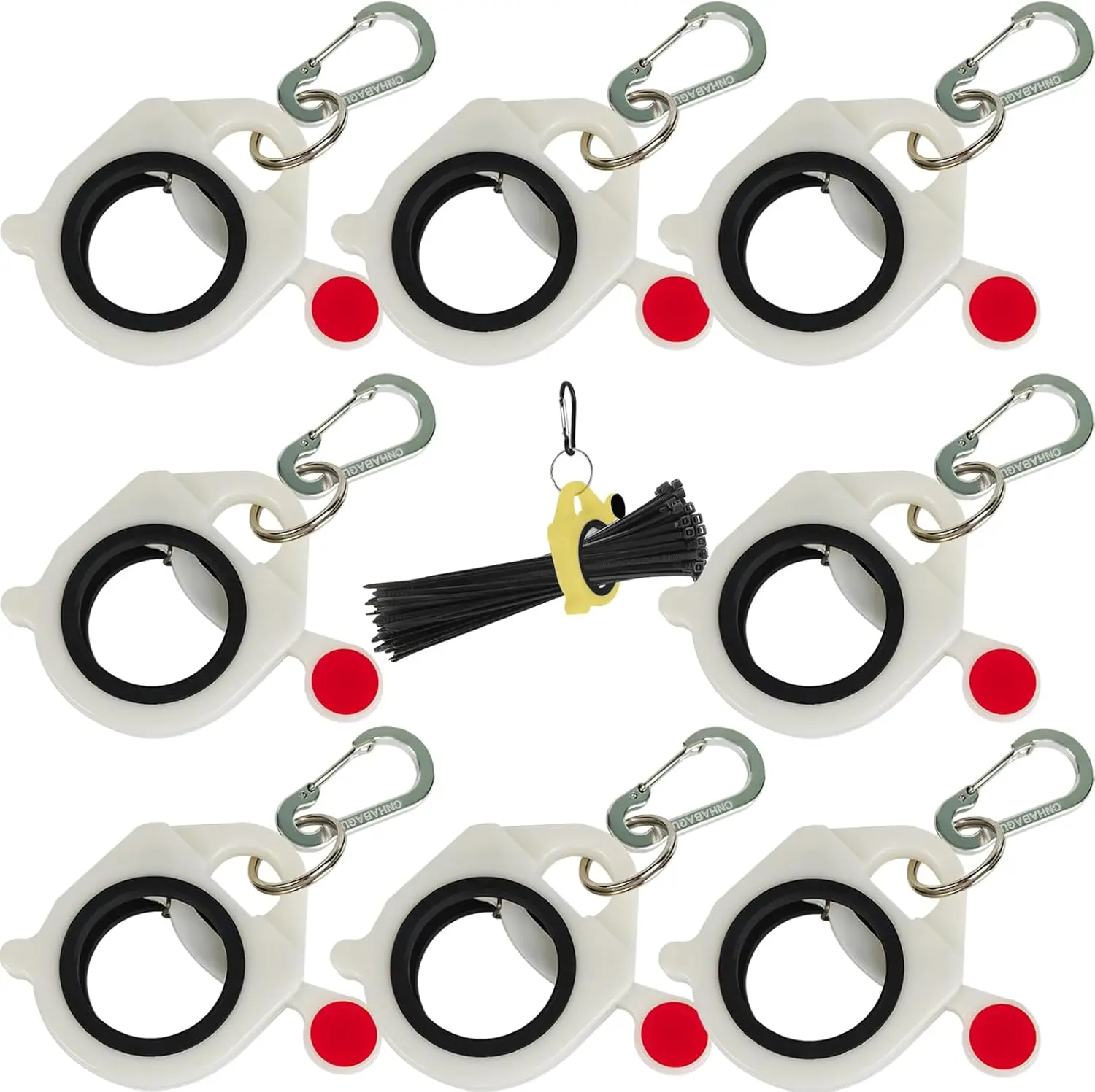 Fluorescent Portable Cable Tie Holder, Plastic Zip Tie Storage Organizer for Electrical Wire Management