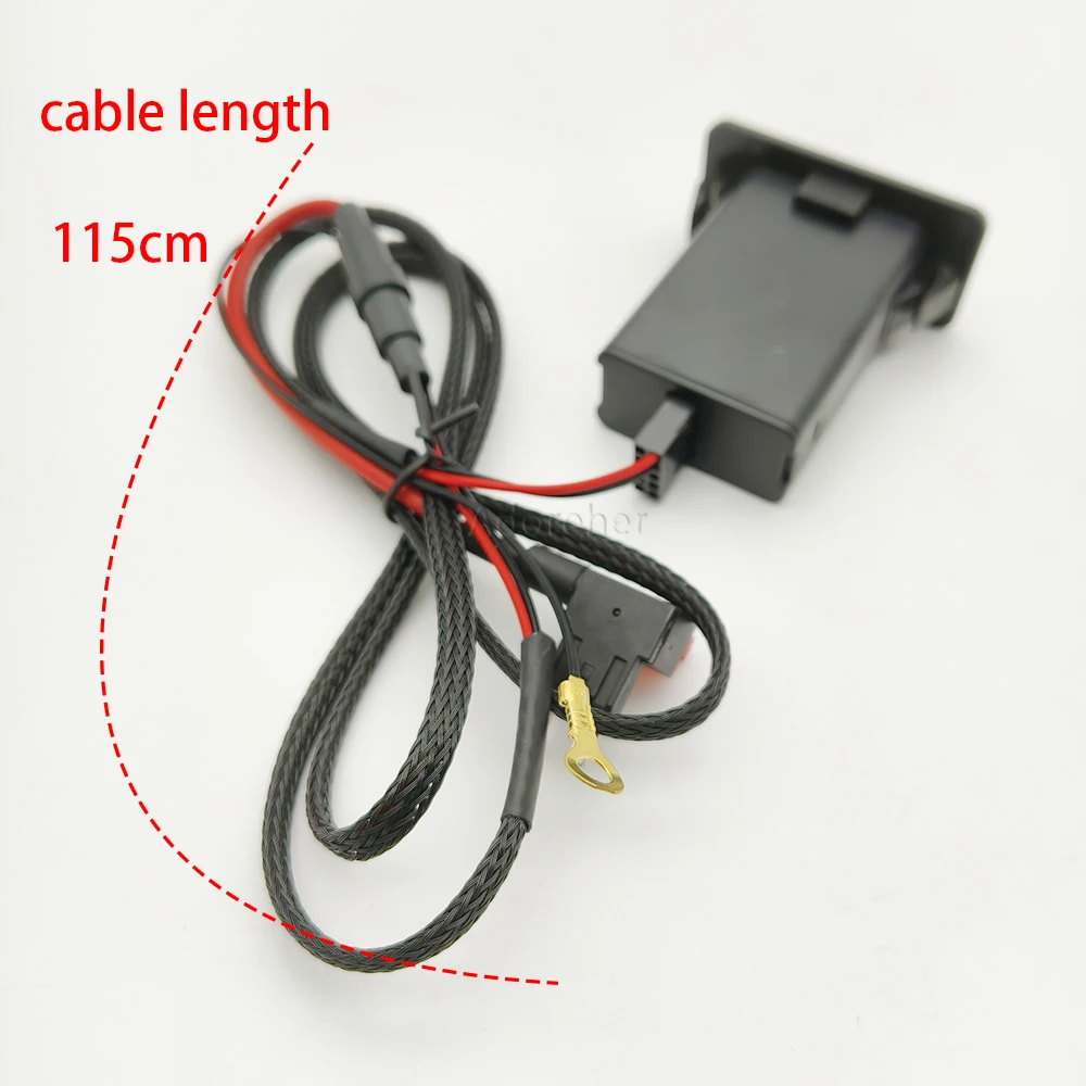 سيارة تعديل شحن المقبس مخرج طاقة التبديل سيارة المزدوج USB شحن سريع QC3.0 مهايئ شاحن الهاتف لشركة فولكس فاجن جولف 7 اكسسوارات #3