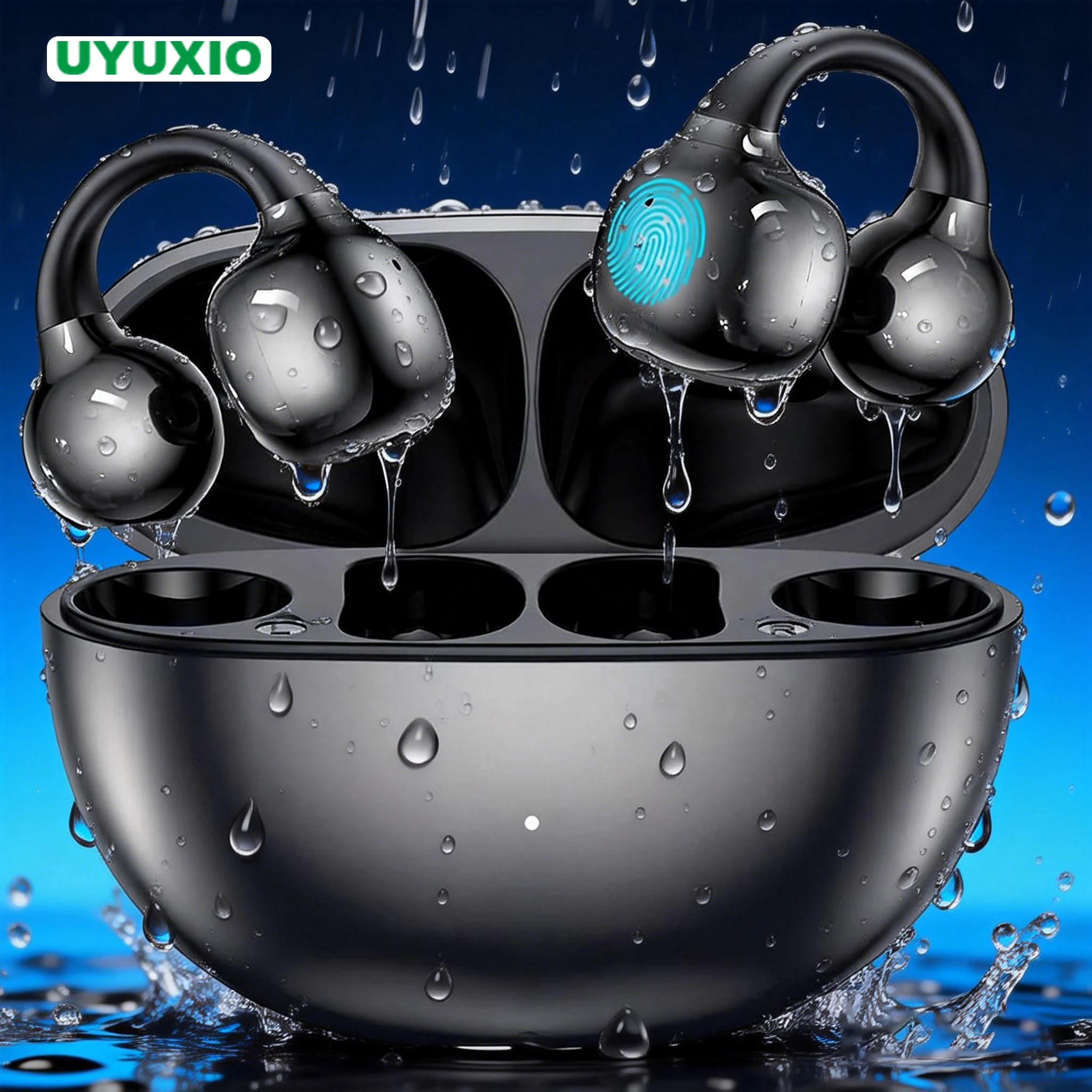 

Беспроводные наушники UYUXIO с 72 часами воспроизведения, открытым ухом, длительным сроком службы батареи, наушники BT 5,4, клипсы OWS, наушники-вкладыши для спорта