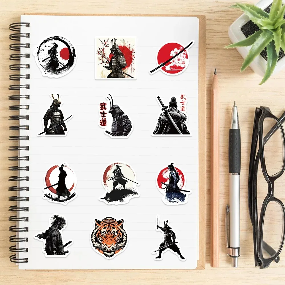 10/50PCS Japanese Samurai Bushido Stickers Cool Cartoon Decals Sticker for Computer Notebook Stationery DIY Toys Secret