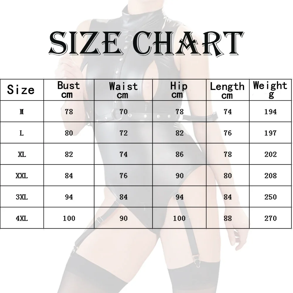 Erotic Leather Body Shaper Leotards Women Jumpsuit Faux Leather Bodysuit Bdsm Belt Bondage Sexy Catsuit Leotards Bodysuit Tights