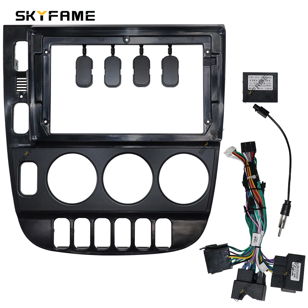 SKYFAME Car Frame Fascia Adapter Canbus Box Decoder Android Radio Dash Fitting Panel Kit For Benz ML ML320 M-Class W163