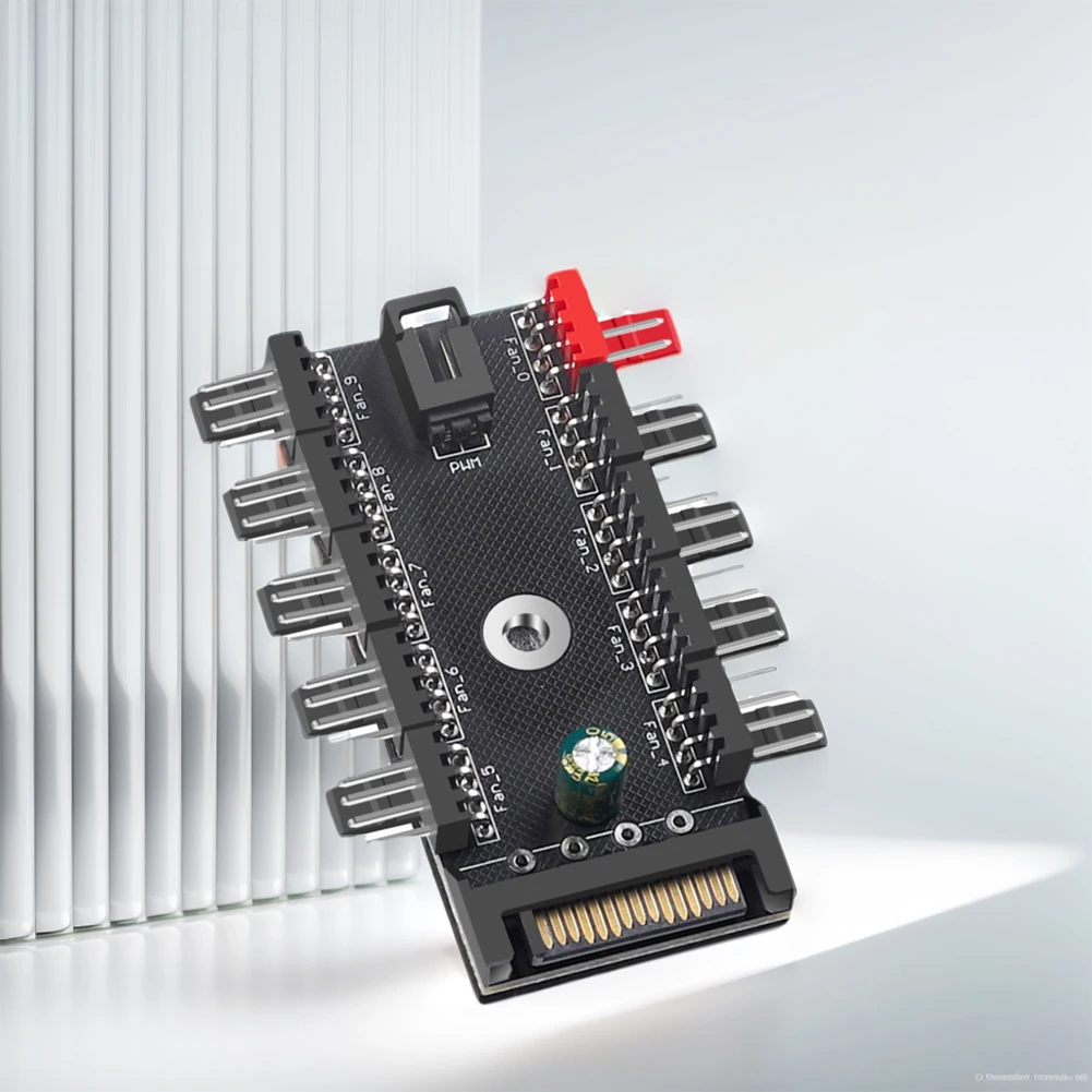 สายไฟพัดลม PWM 4 พิน ตัวแยกสายไฟ 1 ต่อ 10 ทาง ฮับจ่ายไฟ SATA สำหรับระบายความร้อน CPU ฮับระบายความร้อน อะแดปเตอร์ระบายความร้อนสำหรับคอมพิวเตอร์พีซี