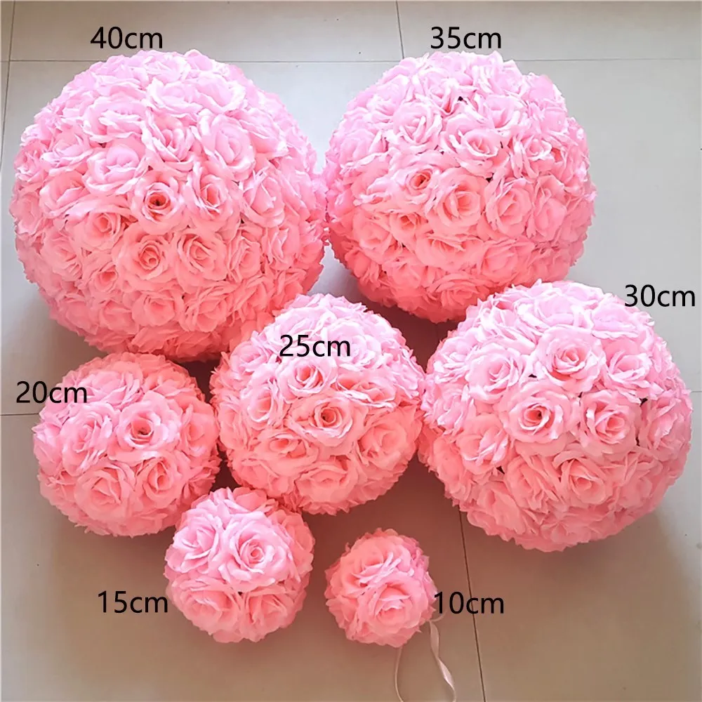 Hanging Silk Rose Ball Artificial Flower Kissing Ball Wedding Party Indoor Garden Baby Shower Pendant Diy Home Decoration