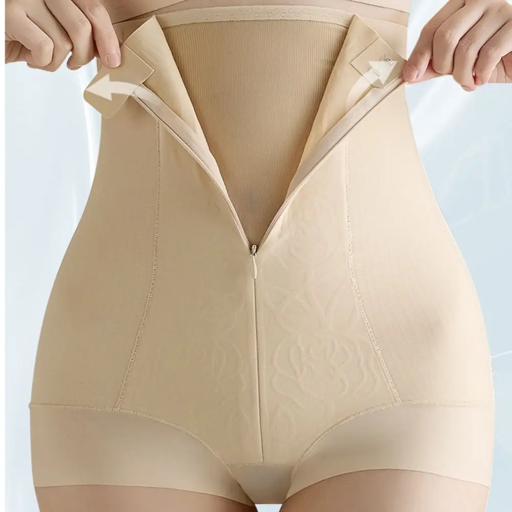 Shapewear de levantamento de bunda feminino cintura trainer zíper cintura alta moldar calcinha shorts de alta elasticidade pós-parto corpo shaper