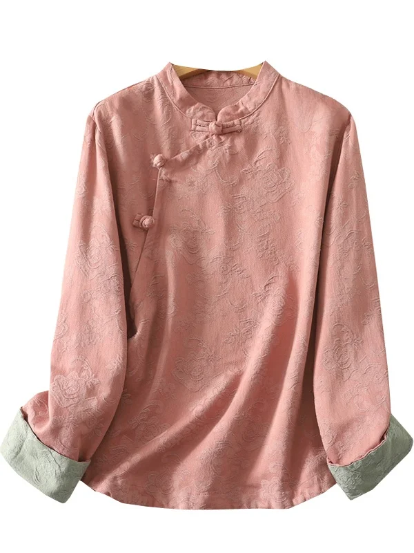 Novo chinês sle longo sve bordado irt feminino primavera outono vintage botão lateral tang traje irt gola