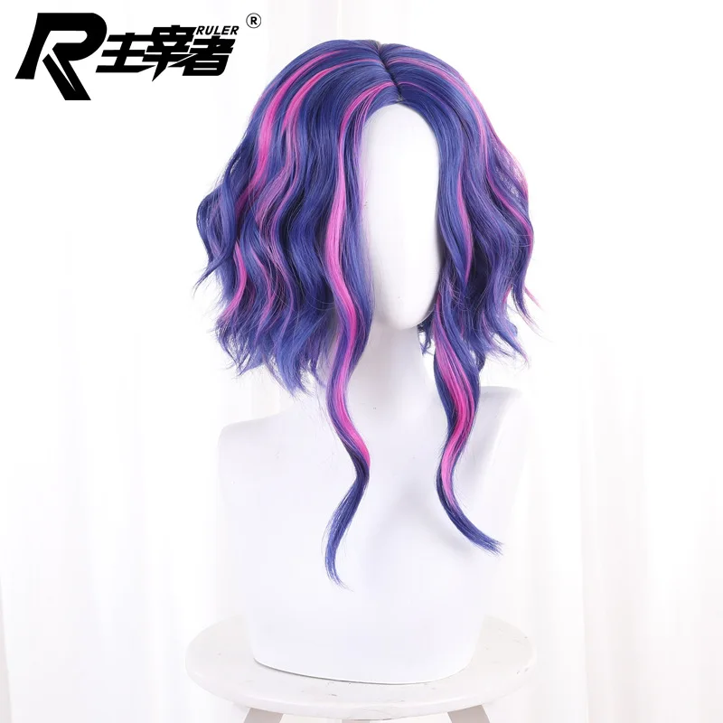 Anime My Hero Academia Lady Nagant Cosplay Wig Season 6 Lady Nagant 40cm Long Blue And Purple Halloween Cosplay Wig + Wig Cap