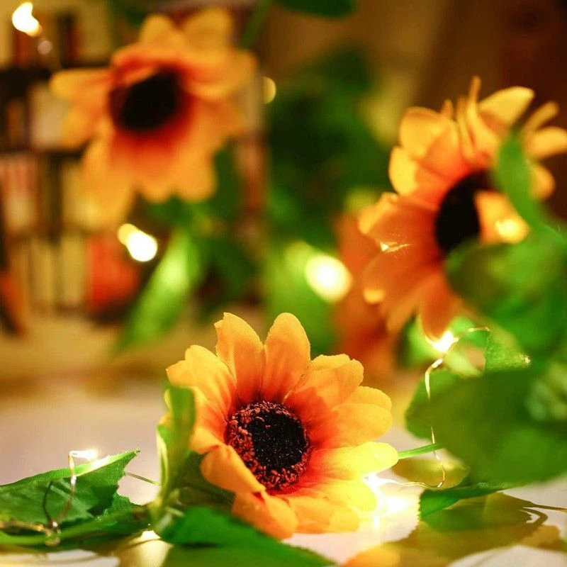 20/50/100 LED Fairy Artificial Leaves String Lights Battery Power Wedding Party Garland Outdoor Garden Room Ramadan Decoration