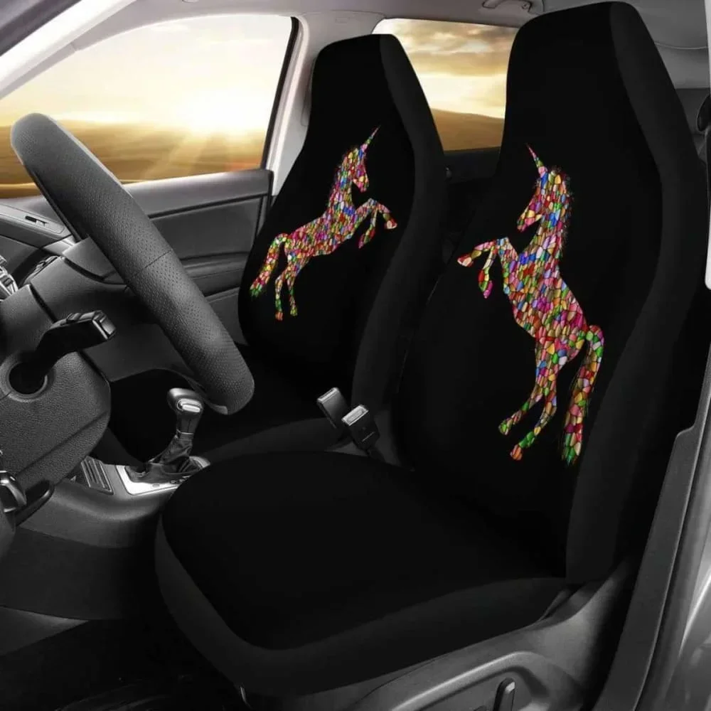 Unicorn Love Car Seat Covers Amazing Gift Ideas Pack of 2 Universal Front Seat Protective Cover