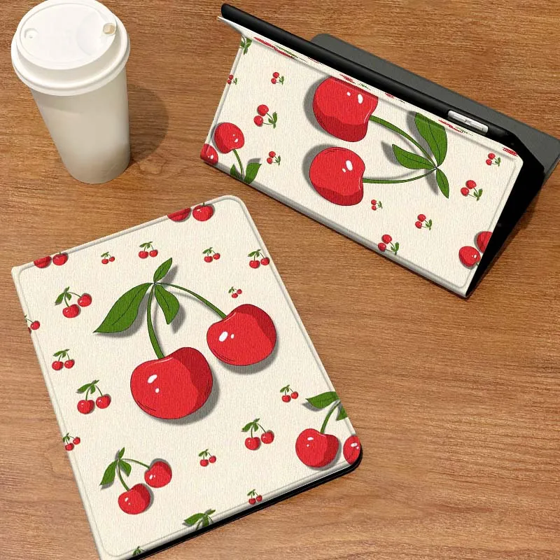 

Cartoon Cherry Check Pattern Case For Samsung Galaxy Tab A7 A A9 A11 S6 A11 A8 S11 Lite Plus 10.4 10.5 Inch Tablet