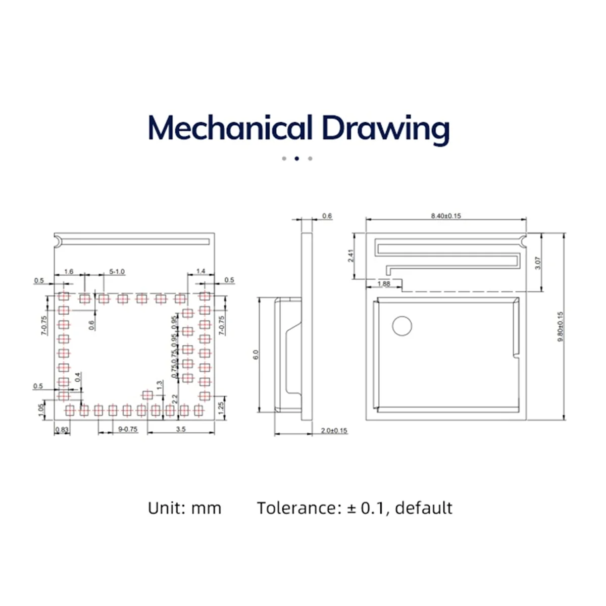 X62A_5 PCS Pequeño módulo Bluetooth Bajo consumo Bluetooth 5.2 MS51SF11