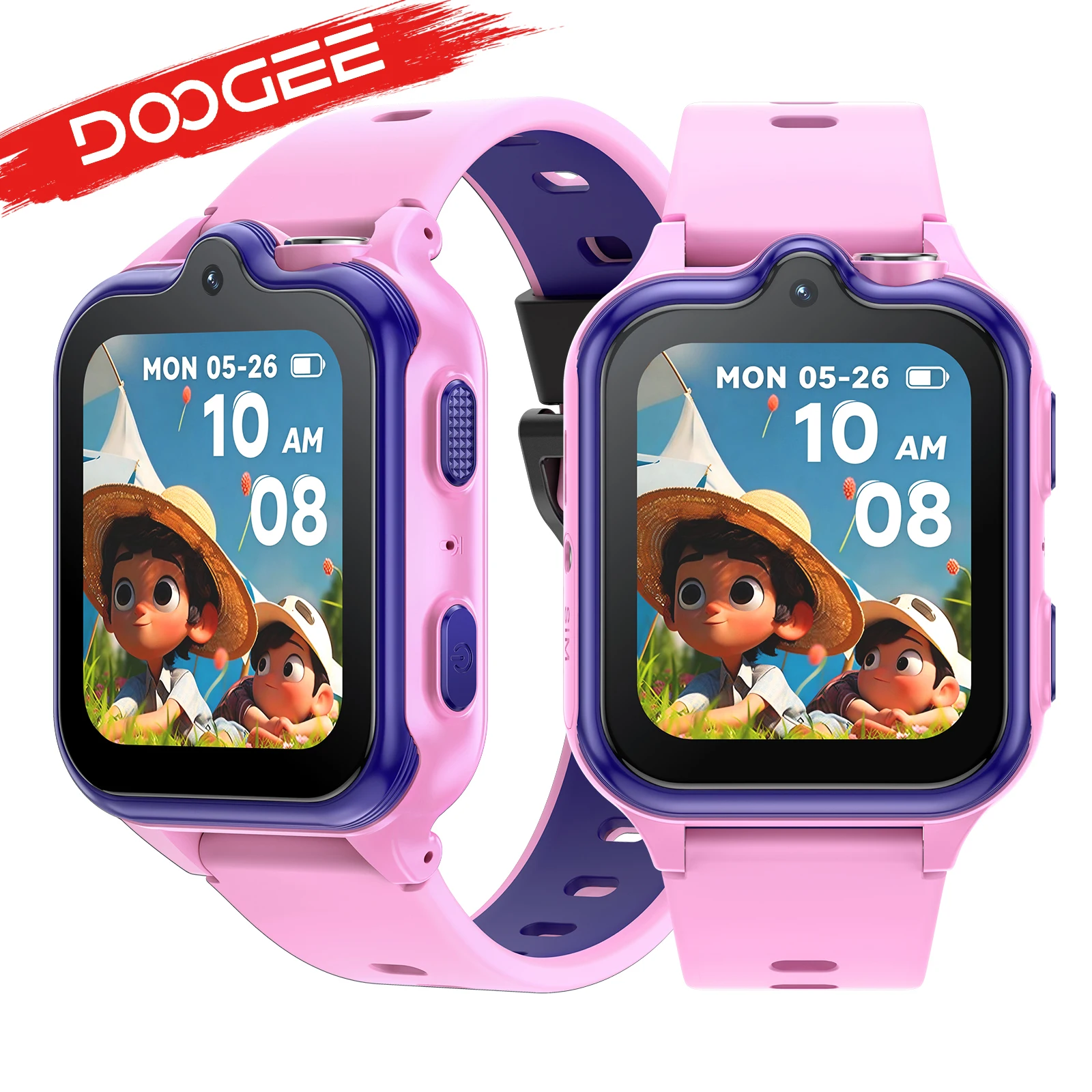 Montre connectée pour enfants DOOGEE Anyscene S3 4G, GPS, WIFI, localisation en temps réel, mémoire 2 Go + 16 Go, double caméra, appel vidéo avec batterie 900 mAh, étanche IP68, téléchargement d'applications, montre connectée pour enfants