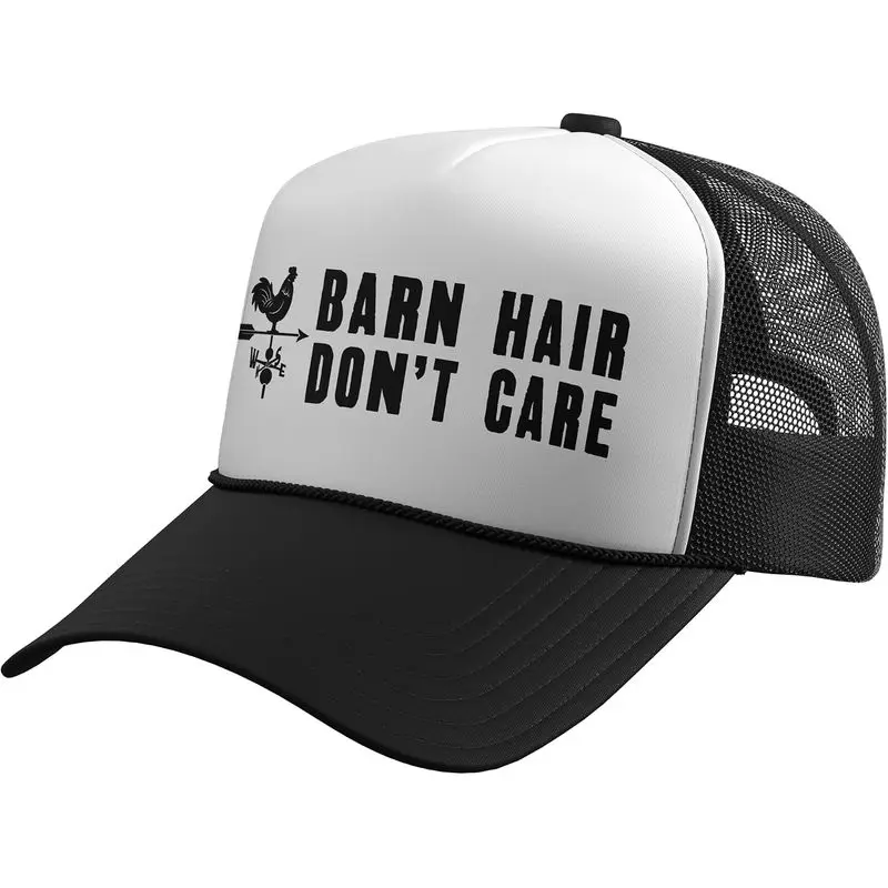 Barn Hair Dont Care Farmer Agricultural Trucker Hat With Adjustable Mesh Back