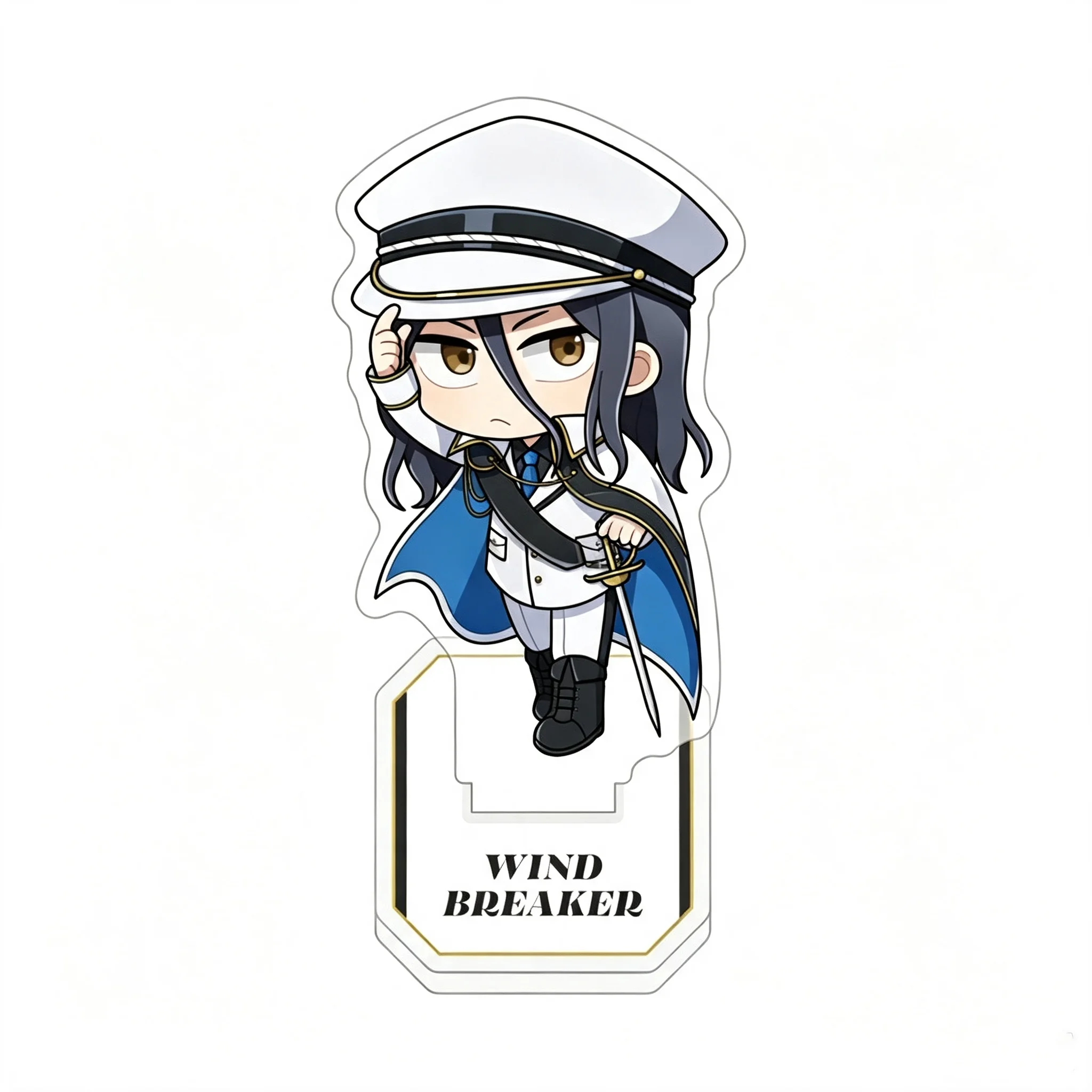 Anime Wind Breaker Acrylic Stand Keychain Q Version Military Uniform Haruka Sakura Hayato Suo Ornament Cute Collectible